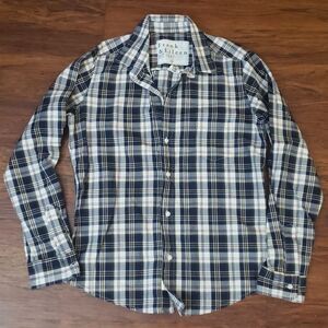 Frank and Eileen Navy Red Plaid Cotton Edgy Feminine Whimsical Workcore Size M